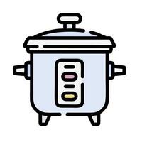 A cooking pot with a lid on it vector