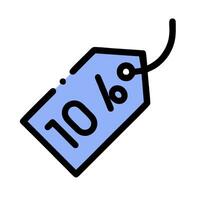 A price tag with the word 10 percent written on it vector
