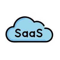 A cloud with the word saas written on it vector