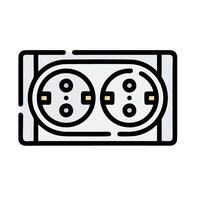 Two sockets with two plugs on top of each other vector