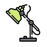 A lamp on a desk with a green light vector