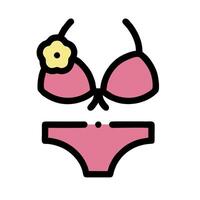 A bikini and a flower on a white background vector