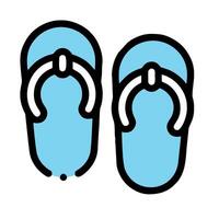 A pair of flip flops with a blue strap vector