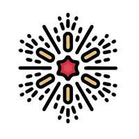 A red starburst with a black and white background vector