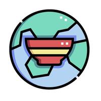 A bowl with a globe on it vector