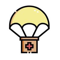 A parachute with a cross on it vector
