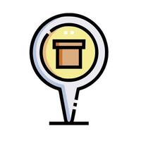 A map pointer with a box on it vector