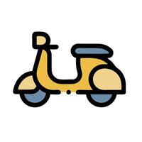 A yellow scooter is shown on a white background vector