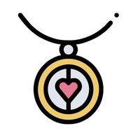 A heart shaped pendant with a compass on it vector