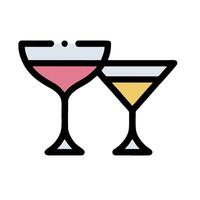 Two glasses of wine on a white background vector