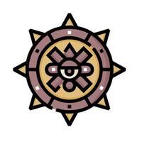 A small icon of a sun with a star on it vector