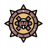 A cartoon image of a sun with a cross on it vector