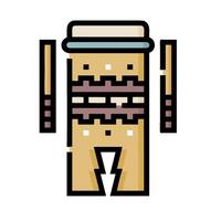 A cartoon robot with a hat and a knife vector
