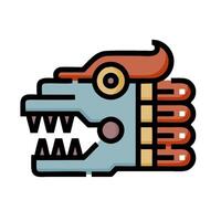 An icon of a dragon head with a red and orange face vector