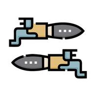 Two small rockets on a white background vector