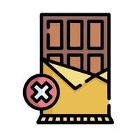 Chocolate bar with a tick mark on it vector