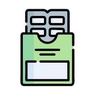 A green folder with a book inside vector