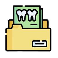 A file with tooth in it and a folder vector