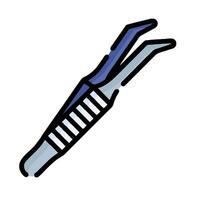 A blue and white tool with a blue handle vector