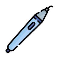 A blue pen with a black tip on a white background vector