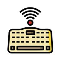 A wireless keyboard and a wifi symbol vector