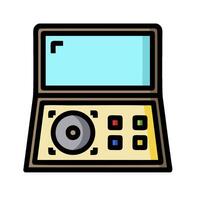 A portable radio with a screen on top vector