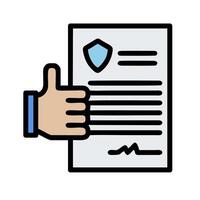 A hand giving a thumbs up to a document vector