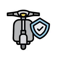 A scooter with a shield and a check mark vector