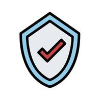 A shield with a tick mark on it vector