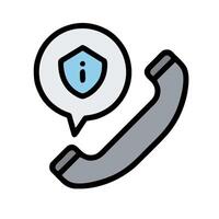 Phone call icon with a shield and a speech bubble vector