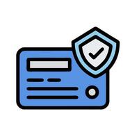 Credit card icon with shield and check mark vector