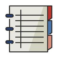 A notebook with a pen and paper inside vector