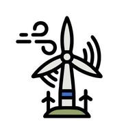 A wind turbine with a cloud in the background vector