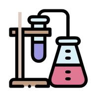 A laboratory flask with a beaker and a test tube vector
