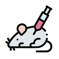 A mouse with a syringe in its mouth vector