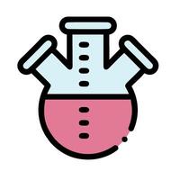 A laboratory flask with two test tubes vector