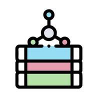 A colorful icon of a stack of data vector