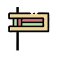 A line drawing of a bar with a green, red and pink stripe vector