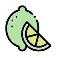 A lemon slice with a slice of lime on it vector
