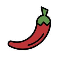 A red chili pepper icon on a white background vector