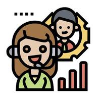 Call center icon with a woman and a man vector