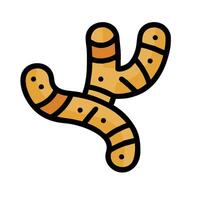 A cartoon worm with two legs and a tail vector