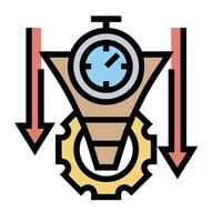 An icon of a clock and gears vector