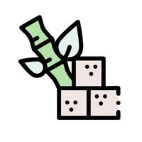 A green bamboo plant and a cube with dice vector