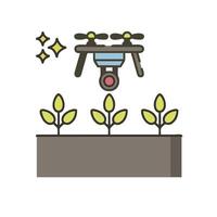 A drone flying over a plant with a camera on it vector