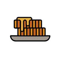 A stack of pancakes with syrup on top vector