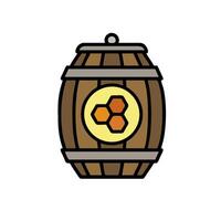 A barrel with a honeycomb inside of it vector