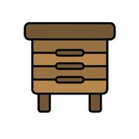 A wooden chest with drawers on it vector