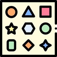 A square with various shapes and colors vector