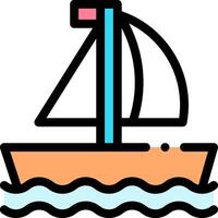 A sailboat floating in the ocean vector
